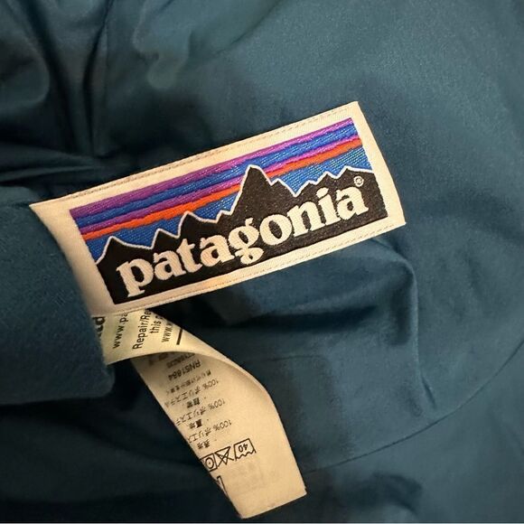 Patagonia Boys Everday Jacket Reversible Blue Teal Sherpa Lined Size 16-18 - Picture 8 of 8